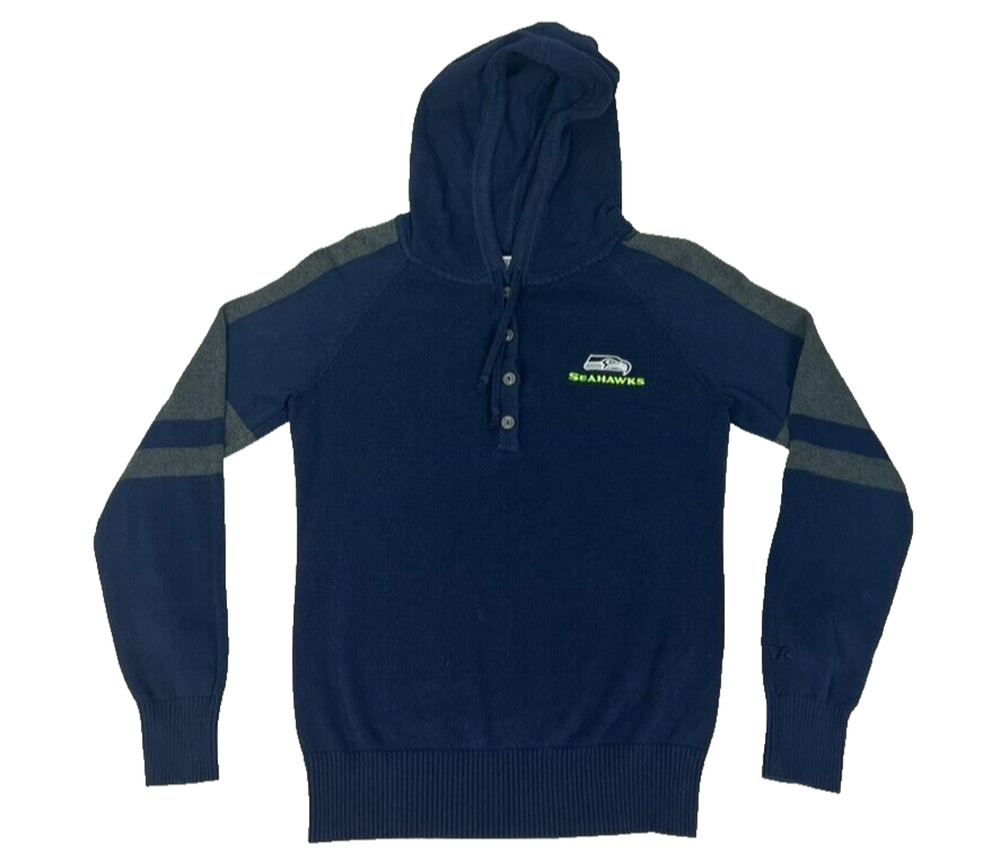 Cutter & Buck Seahawks Hoodie Sweater Knit Womens XS Blue